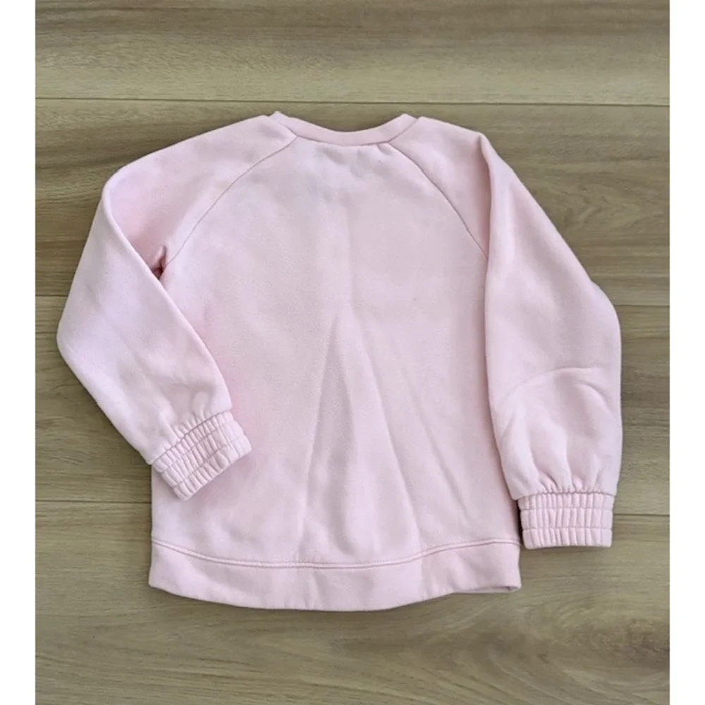 Nike Girls'‎ Sweatshirt Size 4 Pink Gray Logo Crewneck Pullover Top